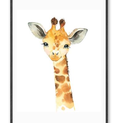 Illustration d'art - Aquarelle Girafe