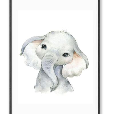 Ilustración De Arte - Acuarela Elefante