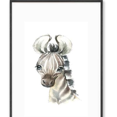 Art Illustration - Watercolor Zebra