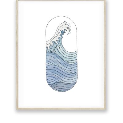 Art Illustration - Watercolor Wave - 20x30