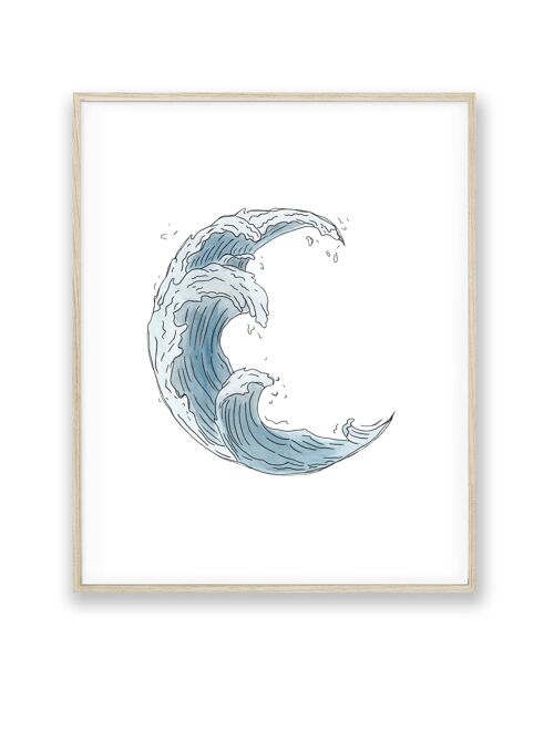 Illustration d'art - Aquarelle Lune - 30x40