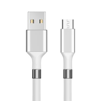 CABLE MAGNETIQUE ENROULABLE PK01 MICRO USB 1.8M BLANC 3