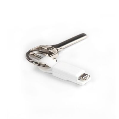 2 IN 1 WHITE KEYCHAIN CABLE