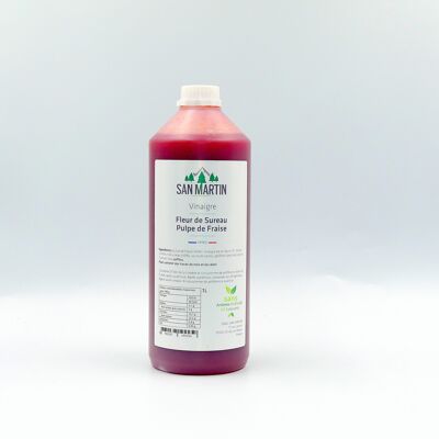 Elderflower Vinegar and Strawberry Pulp 1L