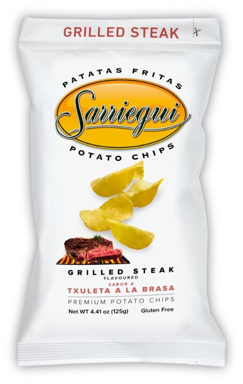 Chips de pomme de terre Premium goût Côte de boeuf Grillée Sarriegui