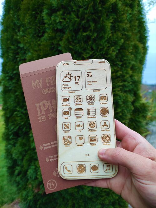 Wooden My First iPhone Handcrafted Montessori phone for kids