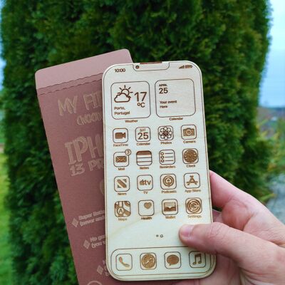 Téléphone Montessori en bois Mon premier iPhone fabriqué à la main pour les enfants