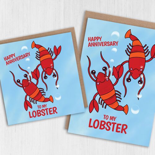 Lobster anniversary card: Happy anniversary to my lobster