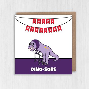 Carte d'anniversaire femme rigolote : Dino-sore 2