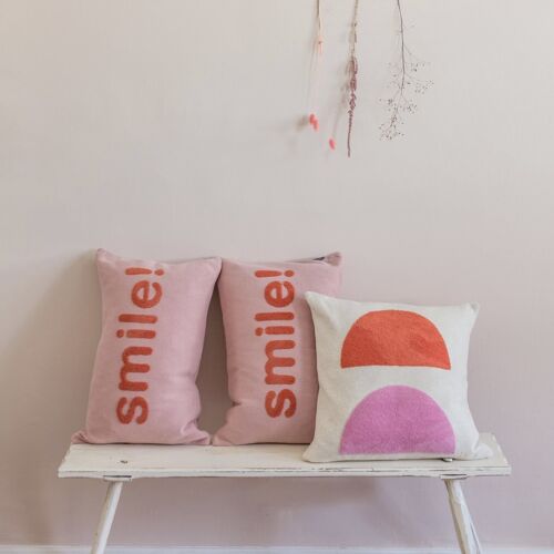 Smile Pillow -cover Pink, back 23.rd March