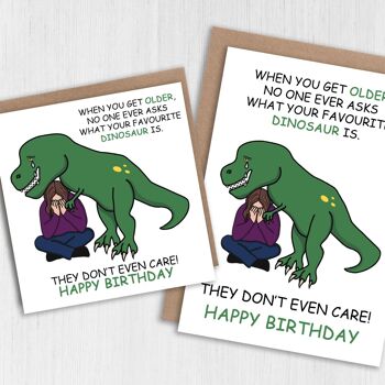 Carte d'anniversaire amusante : personne ne vous demande quel est votre dinosaure préféré 5