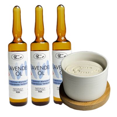 Duftstein Set Delux Lavendel Öl | ätherisch - Glasampullen
