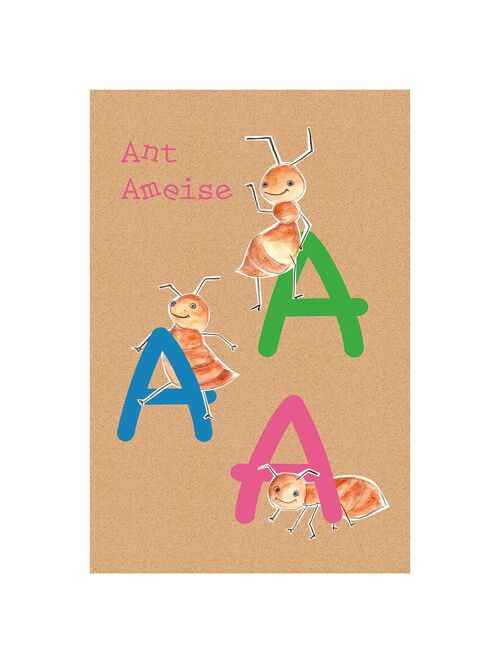 Wandbild - ABC Animal A - Größe: 30 x 40 cm