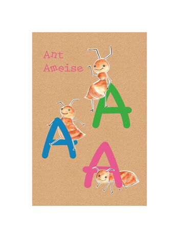 Papier peint - ABC Animal A - Format : 30 x 40 cm 1