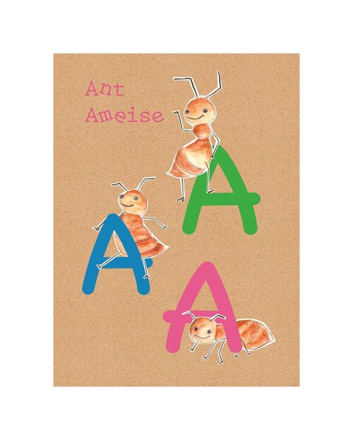 Wandbild - ABC Animal A - Größe: 40 x 50 cm