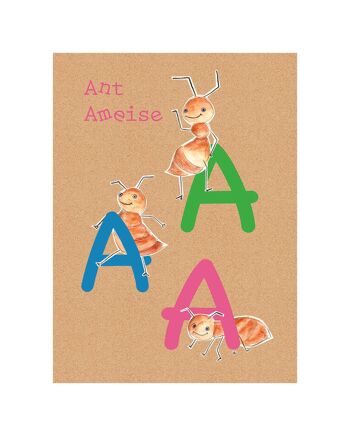 Papier peint - ABC Animal A - Format : 40 x 50 cm 1