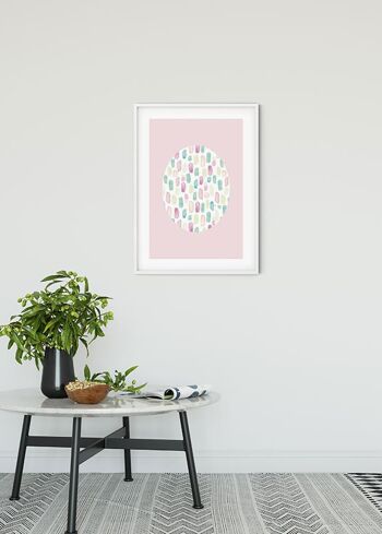 Papier Peint - Shelly Patterns Rose - Dimensions : 30 x 40 cm 2