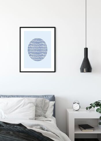 Papier Peint - Motifs Shelly Bleu - Dimensions : 50 x 70 cm 3