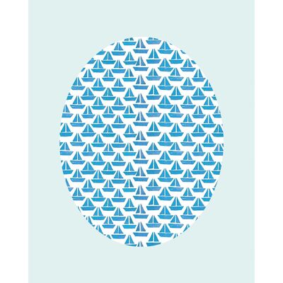 Wandbild - Shelly Patterns Aqua - Größe: 30 x 40 cm