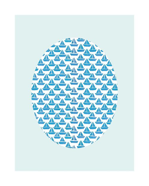 Wandbild - Shelly Patterns Aqua - Größe: 40 x 50 cm