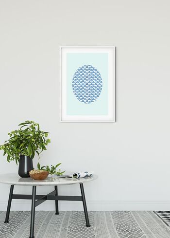 Papier Peint - Shelly Patterns Aqua - Dimensions : 40 x 50 cm 2