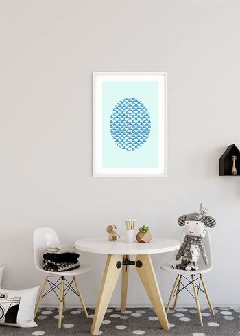 Papier Peint - Shelly Patterns Aqua - Dimensions : 40 x 50 cm 5