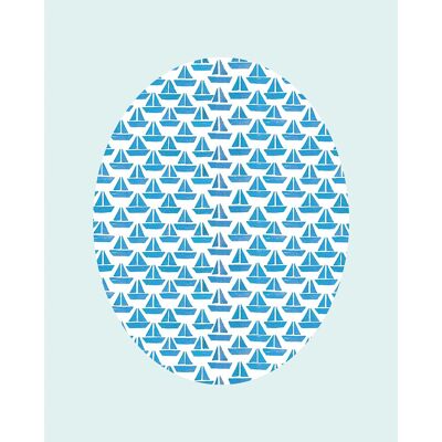 Wandbild - Shelly Patterns Aqua - Größe: 50 x 70 cm