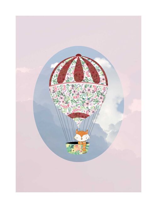 Wandbild - Happy Balloon Rose - Größe: 30 x 40 cm
