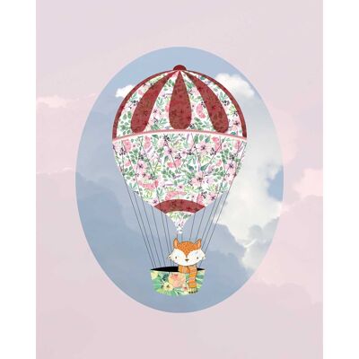 Papier peint - Happy Balloon Rose - Dimensions : 30 x 40 cm