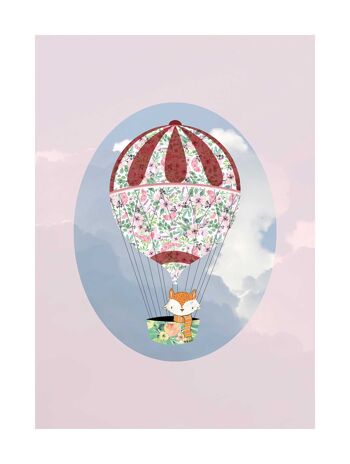 Papier peint - Happy Balloon Rose - Dimensions : 30 x 40 cm 1