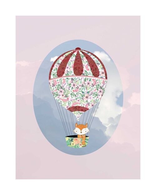 Wandbild - Happy Balloon Rose - Größe: 40 x 50 cm
