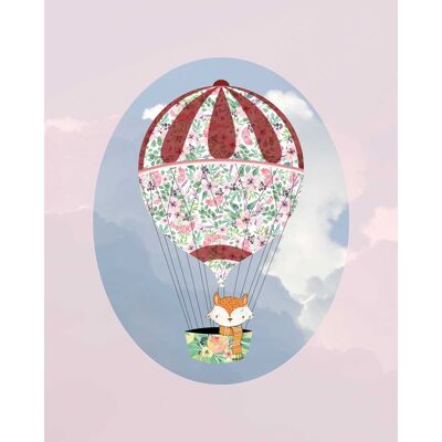 Papier peint - Happy Balloon Rose - Dimensions : 40 x 50 cm