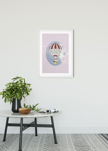 Papier peint - Happy Balloon Rose - Dimensions : 40 x 50 cm 2