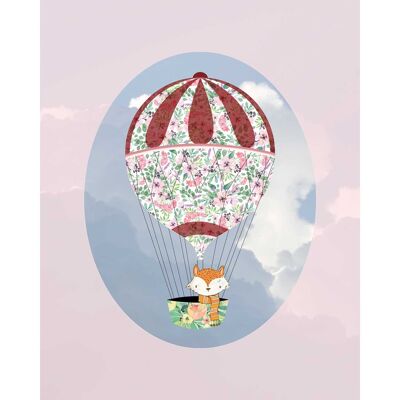 Wandbild - Happy Balloon Rose - Größe: 50 x 70 cm