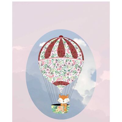 Wandbild - Happy Balloon Rose - Größe: 50 x 70 cm
