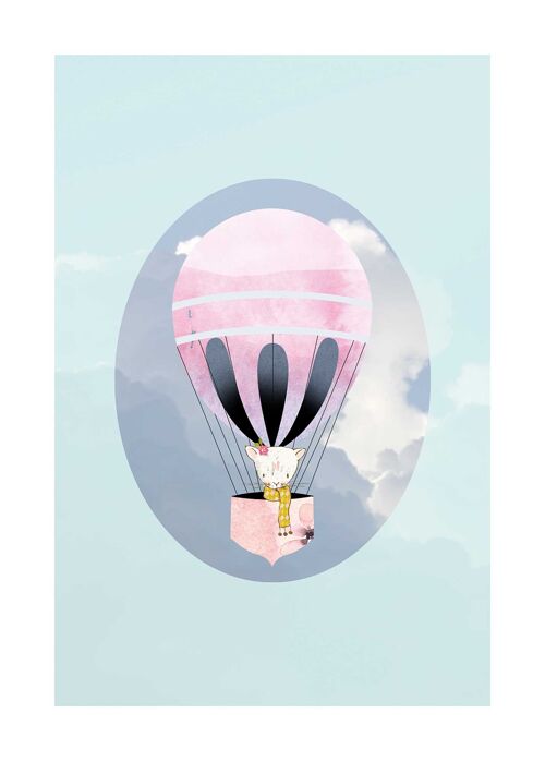 Wandbild - Happy Balloon Green - Größe: 50 x 70 cm