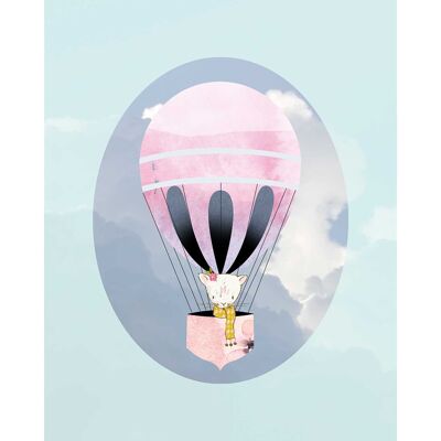 Mural - Happy Balloon Green - Size: 50 x 70 cm