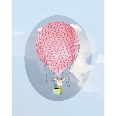 Wandbild - Happy Balloon Blue - Größe: 30 x 40 cm
