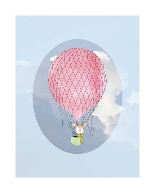 Wandbild - Happy Balloon Blue - Größe: 40 x 50 cm