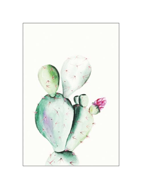 Wandbild - Prickly Pear Watercolor - Größe: 30 x 40 cm