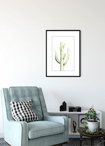 Peinture murale - Aquarelle Saguaro - Format : 50 x 70 cm 4