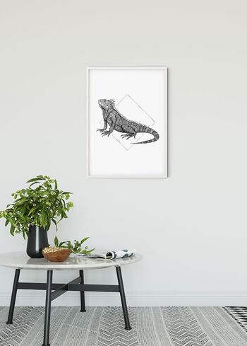 Papier Peint - Iguane Blanc - Format : 40 x 50 cm 2