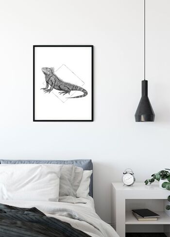 Papier Peint - Iguane Blanc - Format : 40 x 50 cm 3