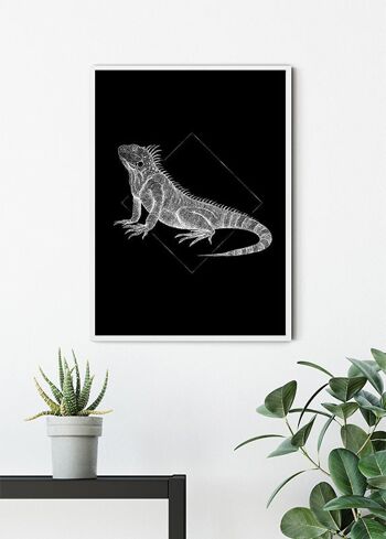 Papier Peint - Iguane Noir - Format : 30 x 40 cm 6