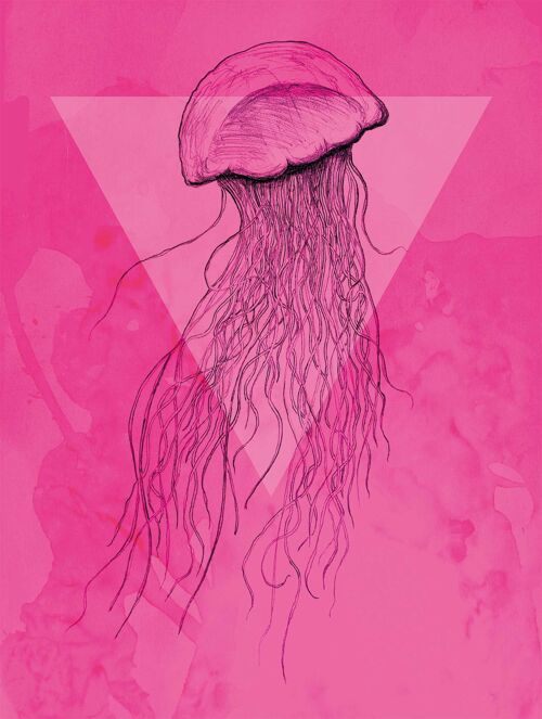 Wandbild - Jellyfish Pink - Größe: 30 x 40 cm