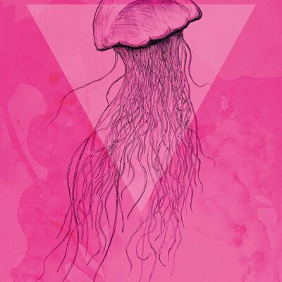 Mural - Jellyfish Pink - Size: 30 x 40 cm