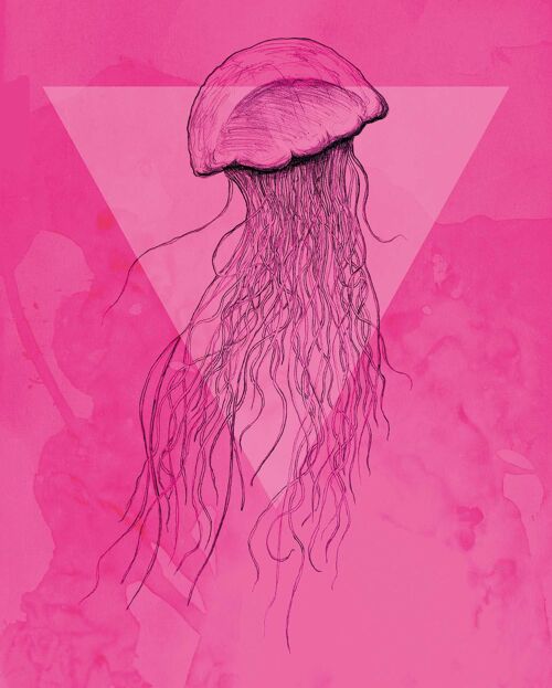 Wandbild - Jellyfish Pink - Größe: 40 x 50 cm