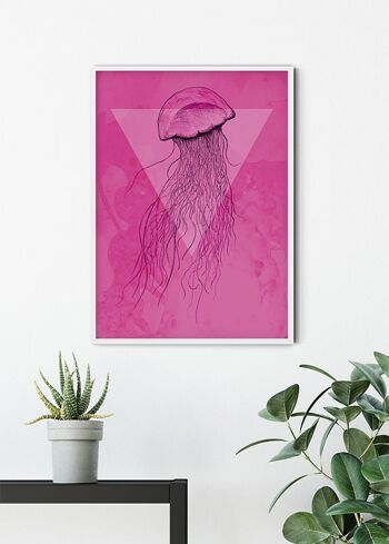 Papier Peint - Méduse Rose - Format : 40 x 50 cm 6