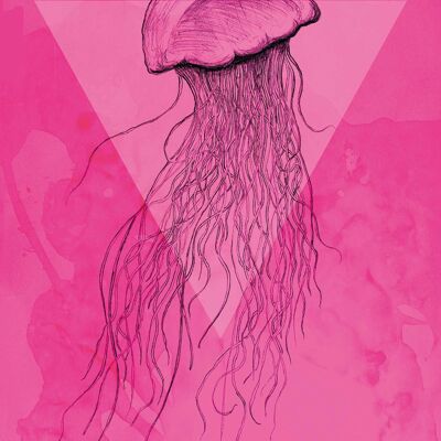Mural - Jellyfish Pink - Size: 50 x 70 cm