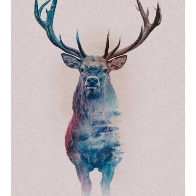Wandbild - Animals Forest Deer - Größe: 30 x 40 cm